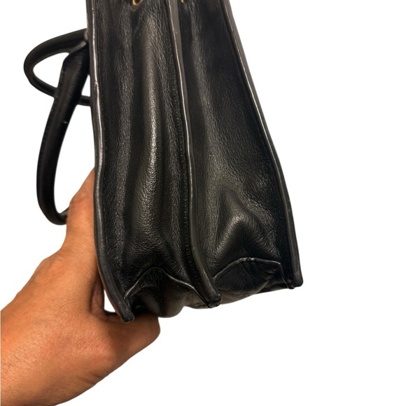 black leather satchel-style handbag from Via Spiga beautiful three compartments - Picture 13 of 16